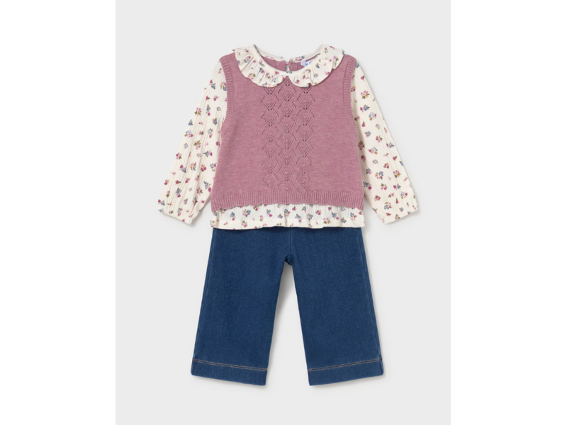 Mayoral 3pc Vest Set - Violet