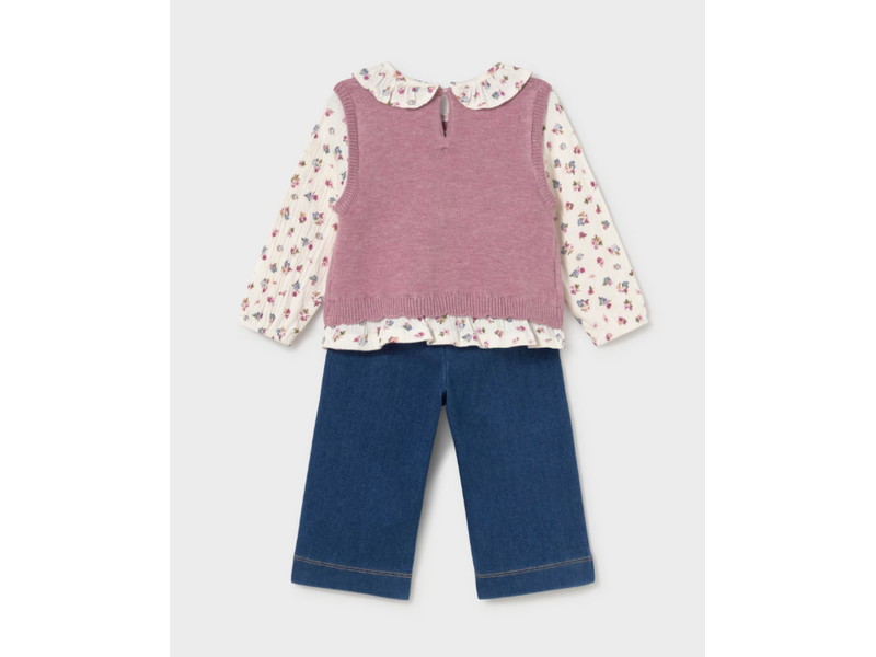 Mayoral 3pc Vest Set - Violet