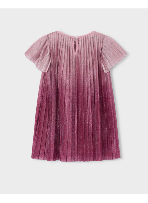 Ombre Pleated Dress - Raspberry