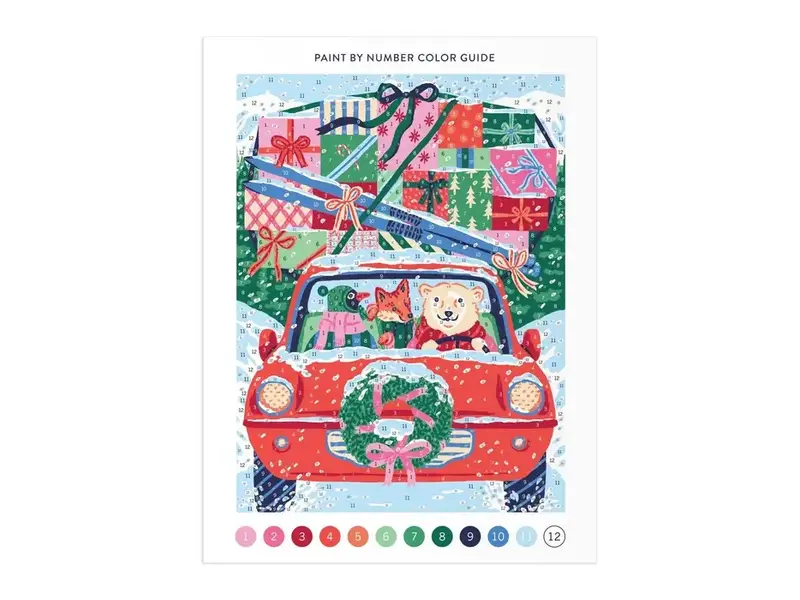 Chronicle Books Christmas Joyride 9 x 12" Paint by Number Kit