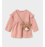 Mayoral Pink polkadot dress with bag