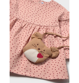 Mayoral Pink polkadot dress with bag