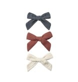 Rylee + Cru LLC BOW W. CLIP, SET OF 3 NATURAL, RED, BLUE