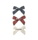 Rylee + Cru LLC BOW W. CLIP, SET OF 3 NATURAL, RED, BLUE