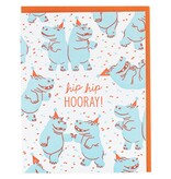 Smudge Ink Hippo Dance Party Birthday Card