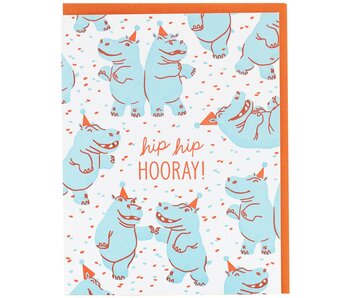 Hippo Dance Party Birthday Card