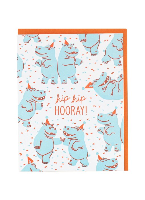 Hippo Dance Party Birthday Card