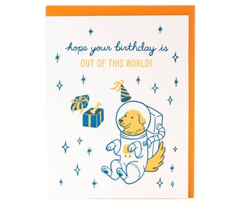 Space Dog Birthday Card
