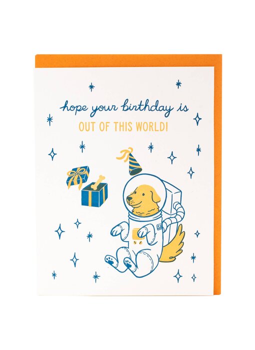 Space Dog Birthday Card