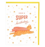 Smudge Ink Super Cat Birthday Card