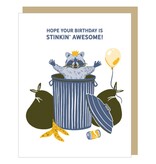 Smudge Ink Trash Panda Birthday Card