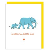 Smudge Ink Elephant Walk Baby Card