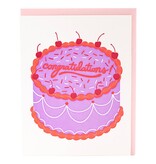 Smudge Ink Big Cake Congratulations Card