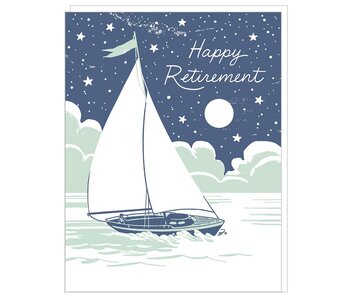 Nighttime Sailboat Retirement Card