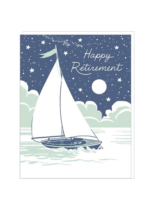 Nighttime Sailboat Retirement Card