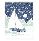 Smudge Ink Nighttime Sailboat Retirement Card