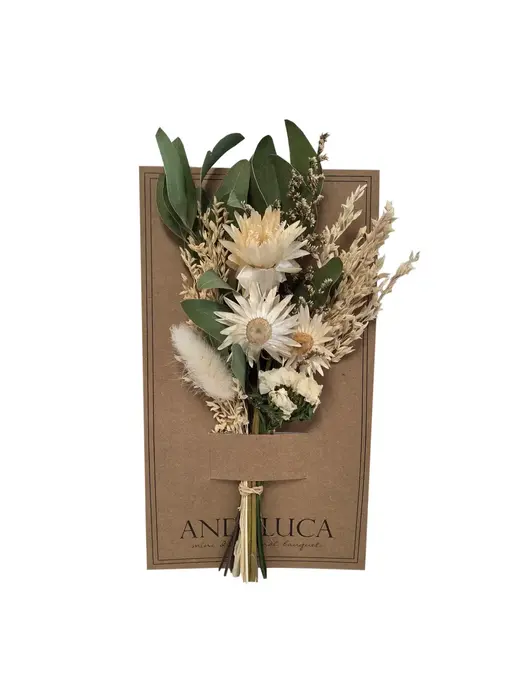 Ivory Strawflower Delicate Mini Bouquet #235