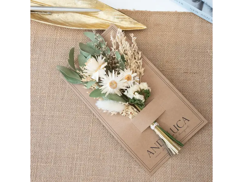 Andaluca Ivory Strawflower Delicate Mini Bouquet #235