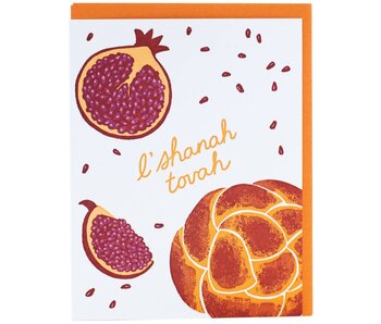 Challah & Pomegranates Rosh Hashanah Card