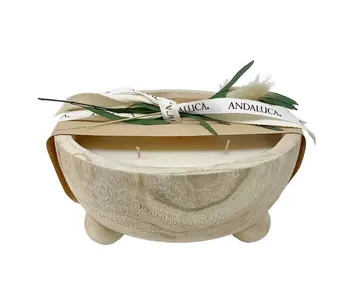 Paulownia Wood Footed Candle