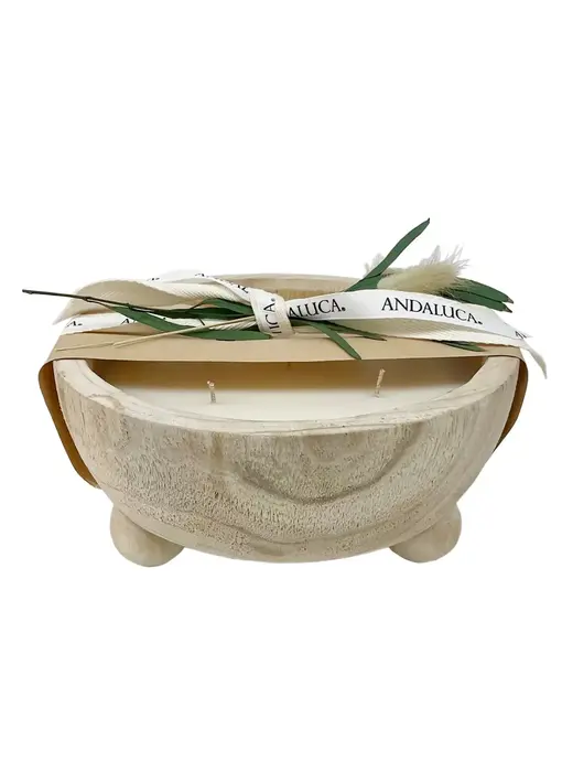 Paulownia Wood Footed Candle