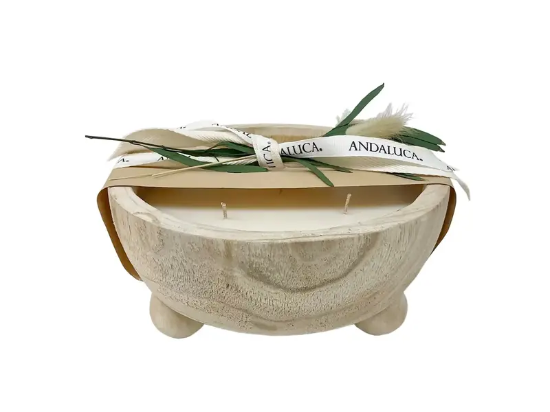 Andaluca Paulownia Wood Footed Candle