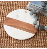 Andaluca Round White Marble & Acacia Wood Charcuterie Board