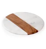 Andaluca Round White Marble & Acacia Wood Charcuterie Board