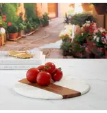 Andaluca Round White Marble & Acacia Wood Charcuterie Board