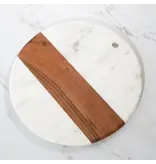 Andaluca Round White Marble & Acacia Wood Charcuterie Board