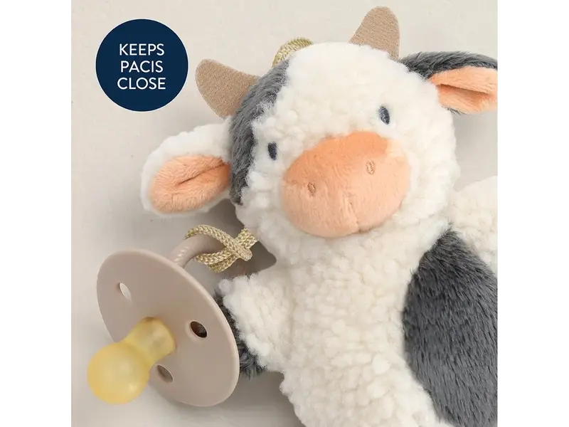 Itzy Ritzy Bitzy Pal Natural Rubber Pacifier & Plush Cow