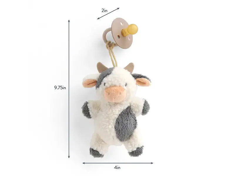 Itzy Ritzy Bitzy Pal Natural Rubber Pacifier & Plush Cow
