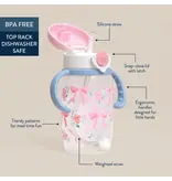 Itzy Ritzy Itzy Sips™ - Straw Cup with Snap-Close Lid - Ribbons & Bows
