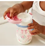 Itzy Ritzy Itzy Sips™ - Straw Cup with Snap-Close Lid - Ribbons & Bows