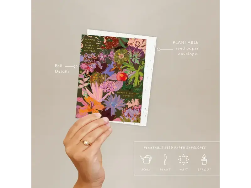 Seedlings Midnight Blooms - Birthday Card