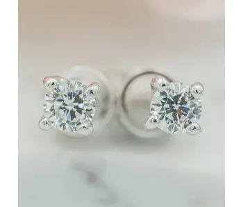 Sterling Silver Clear Cz Stud Earrings For Baby and Children