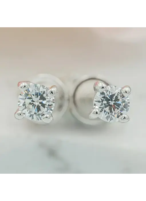 Sterling Silver Clear Cz Stud Earrings For Baby and Children