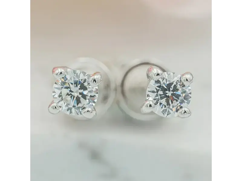 Cherished Moments Sterling Silver Clear Cz Stud Earrings For Baby and Children