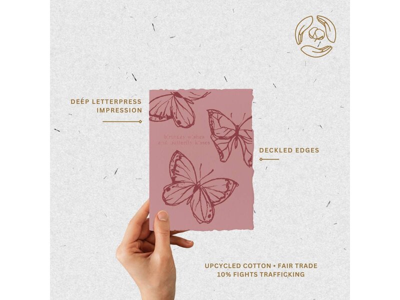 Paper Baristas Birthday Wishes and Butterfly Kisses | Greeting Card
