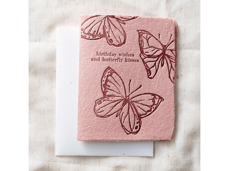 Paper Baristas Birthday Wishes and Butterfly Kisses | Greeting Card