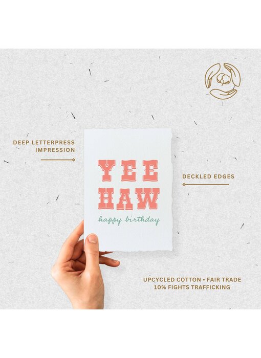 Yee Haw Happy Birthday | Cowboy Cowgirl Greeting Card