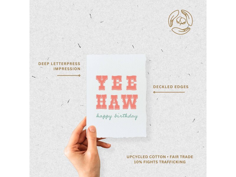 Paper Baristas Yee Haw Happy Birthday | Cowboy Cowgirl Greeting Card