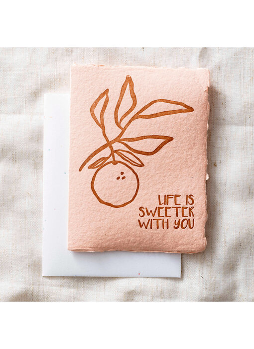 Life Is Sweeter Love Friendship  | Eco-Friendly Greeting Card