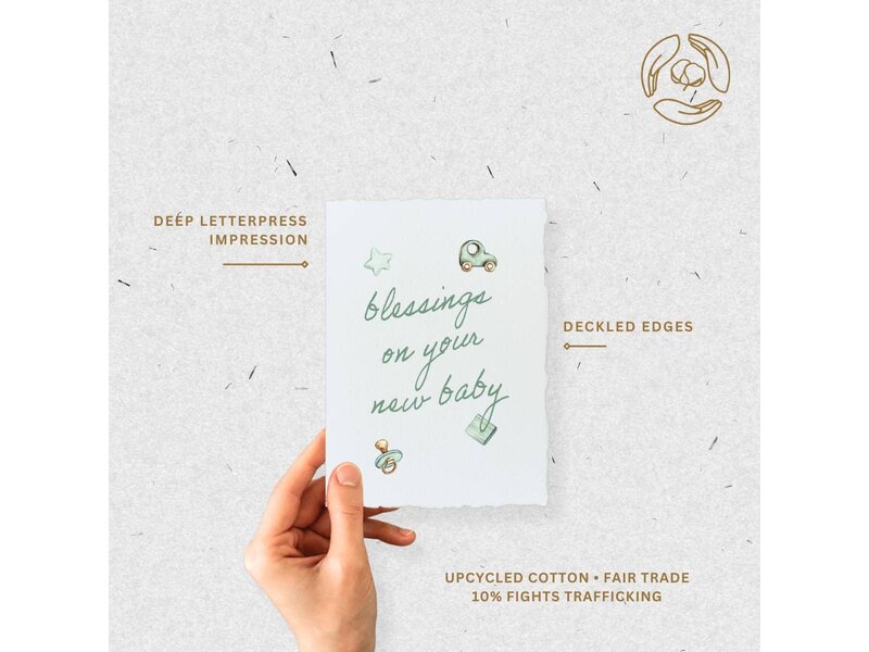 Paper Baristas Blessings On New Baby Shower | Eco-Friendly Greeting Card