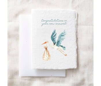 Congrats On Your New Arrival | Stork Baby Greeting Card