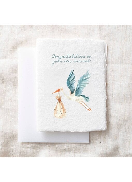 Congrats On Your New Arrival | Stork Baby Greeting Card