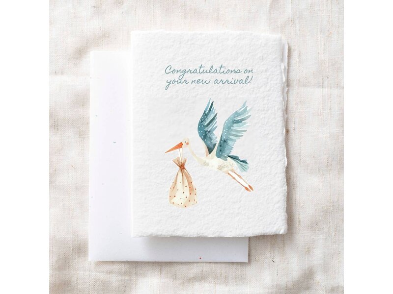 Paper Baristas Congrats On Your New Arrival | Stork Baby Greeting Card