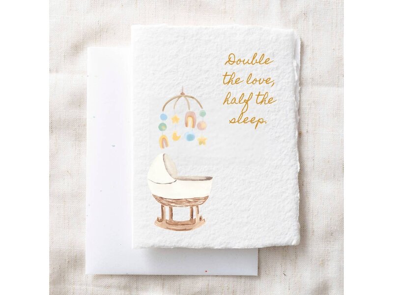 Paper Baristas Double the Love Half the Sleep | Handmade Baby Greeting Card
