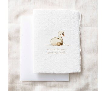 Excited For Your Growing Family | Swan Baby Greeting Card
