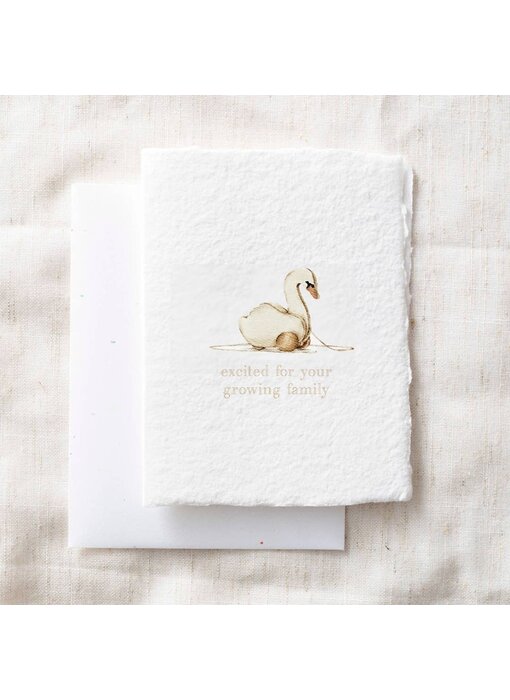 Excited For Your Growing Family | Swan Baby Greeting Card